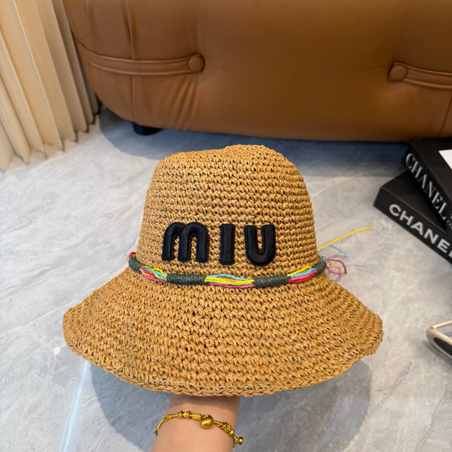 MIUMIU 26S STRAW BUCKET HAT 345227
