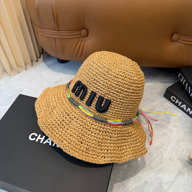 MIUMIU 26S STRAW BUCKET HAT 345227