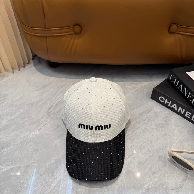 MIUMIU 26S CRYSTAL BASEBALL CAP 345271