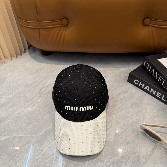MIUMIU 26S CRYSTAL BASEBALL CAP 345272