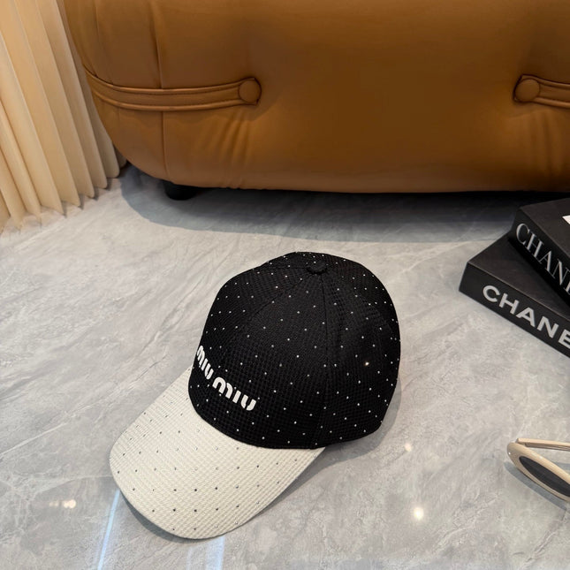 MIUMIU 26S CRYSTAL BASEBALL CAP 345272