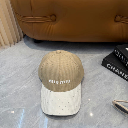 MIUMIU 26S CRYSTAL BASEBALL CAP 345273