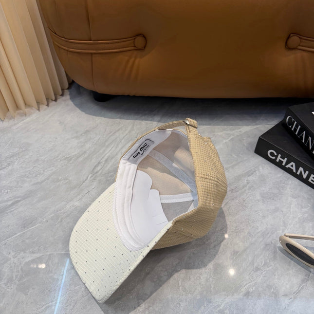 MIUMIU 26S CRYSTAL BASEBALL CAP 345273