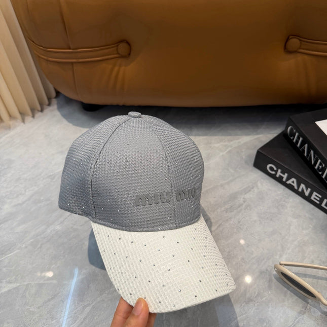 MIUMIU 26S CRYSTAL BASEBALL CAP 345274