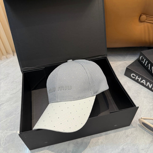 MIUMIU 26S CRYSTAL BASEBALL CAP 345274