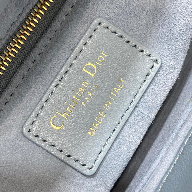 LADY MINI BAG 20 IN CERULEAN BLUE LAMBSKIN