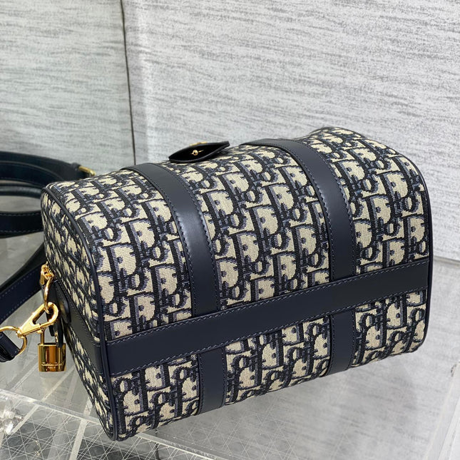 GROOVE 25 BAG IN BLACK MIX BEIGE OBLIQUE MONOGRAM JACQUARD