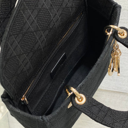 SMALL 24 LADY BAG IN BLACK CANVAS