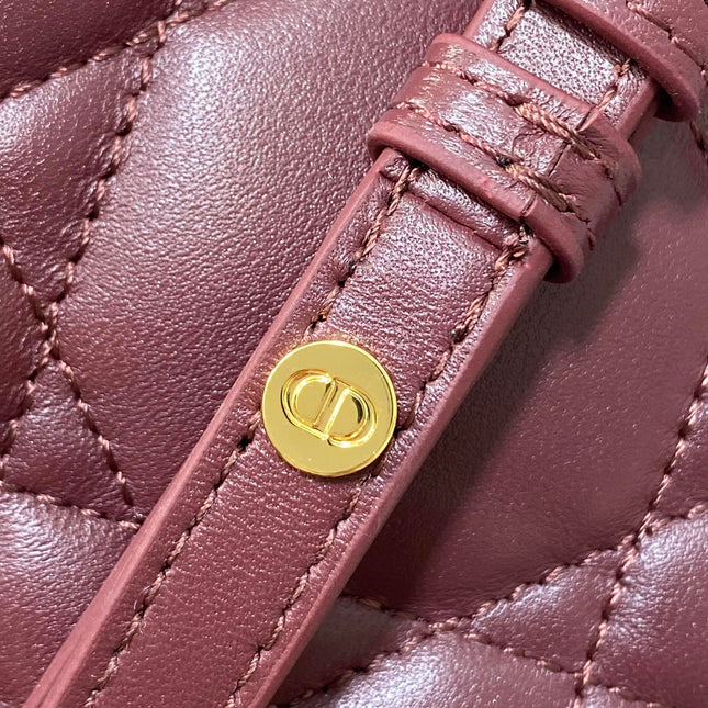 SMALL 20 CARO BACKPACK IN PLUM PURPLE MACROCANNAGE LAMBSKIN