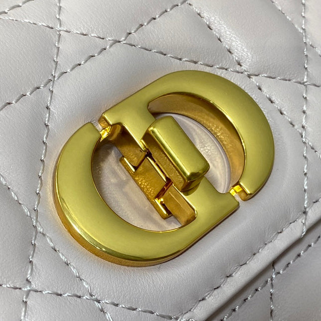 MONTAIGNE AVENUE MINI 19 BAG IN LIGHT PINK CALFSKIN WITH GOLD HARDWARE