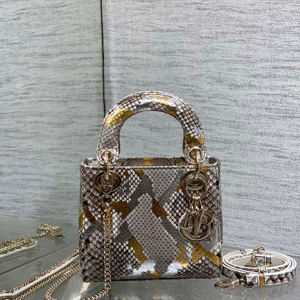 MINI 17 LADY BAG IN COLORFUL SNAKESKIN PATTERN LAMBSKIN 225983