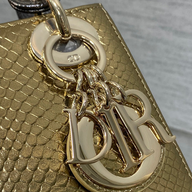 MINI 17 LADY BAG IN GOLD METALLIC LAMBSKIN