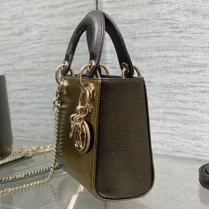 MINI 17 LADY BAG IN GOLD METALLIC LAMBSKIN