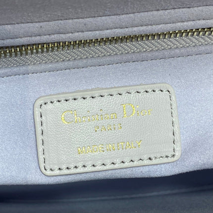 DIOR 25S LADY DIOR BAG 20 IN LILAC CANNAGE CALFSKIN GOLD HARDWARE
