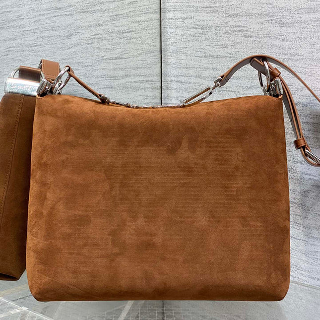 DIOR 26S MEDIUM BAG 31 IN LIGHT BROWN SUEDE