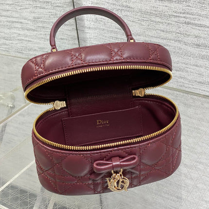 DIOR 26S MINI VANITY 17 IN BURGUNDY LAMBSKIN