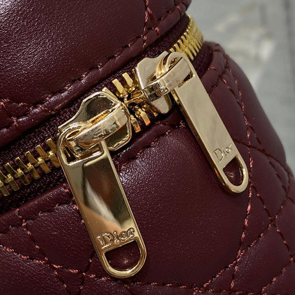 DIOR 26S MINI VANITY 17 IN BURGUNDY LAMBSKIN