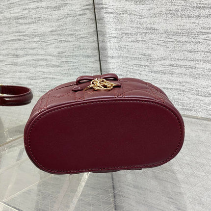 DIOR 26S MINI VANITY 17 IN BURGUNDY LAMBSKIN