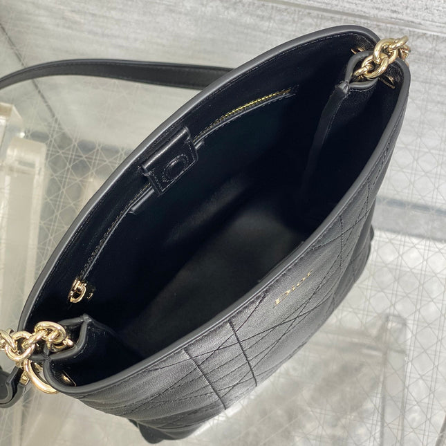 DIOR 26S TRIANON BAG 20 IN BLACK LAMBSKIN