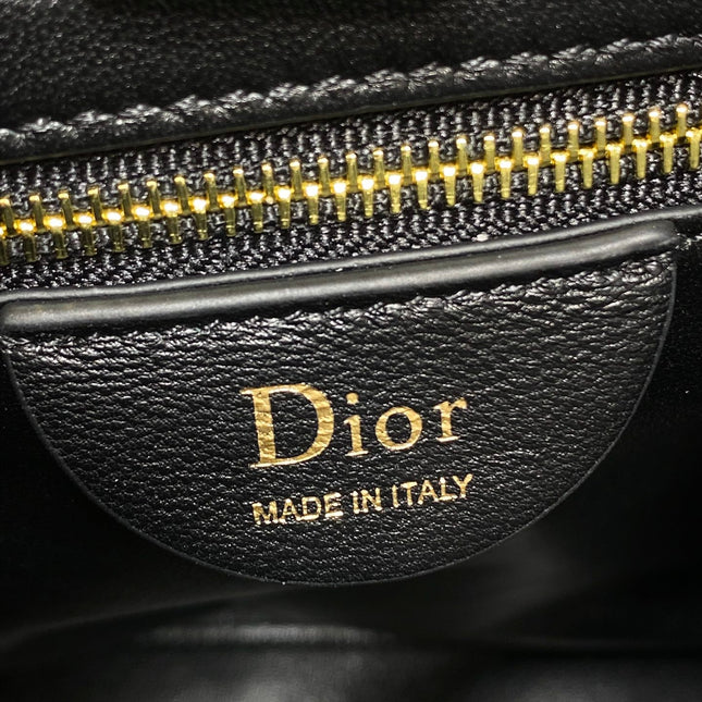 DIOR 26S TRIANON BAG 20 IN BLACK LAMBSKIN