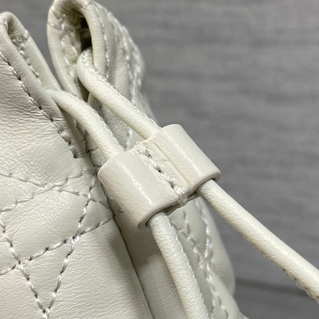 DIOR 26S ADIORABLE BUCKET BAG 20 IN WHITE LAMBSKIN