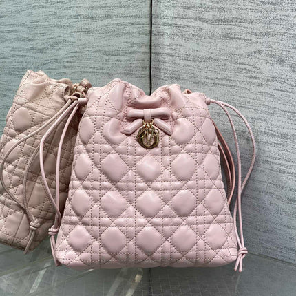 DIOR 26S ADIORABLE BUCKET BAG 20 IN LIGHT PINK LAMBSKIN