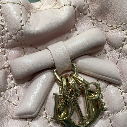DIOR 26S ADIORABLE BUCKET BAG 20 IN LIGHT PINK LAMBSKIN