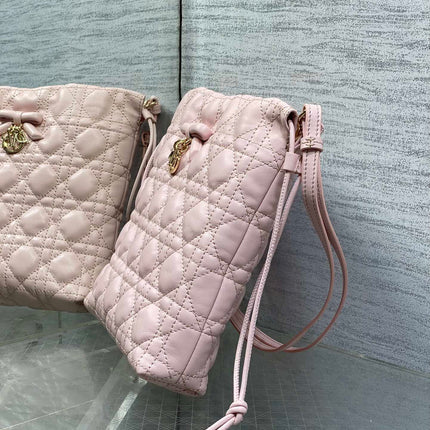 DIOR 26S ADIORABLE BUCKET BAG 20 IN LIGHT PINK LAMBSKIN