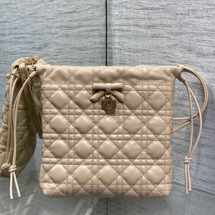 DIOR 26S ADIORABLE BUCKET BAG 20 IN BEIGE LAMBSKIN