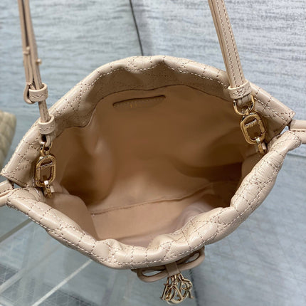 DIOR 26S ADIORABLE BUCKET BAG 20 IN BEIGE LAMBSKIN