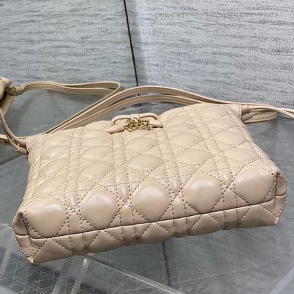 DIOR 26S ADIORABLE BUCKET BAG 20 IN BEIGE LAMBSKIN