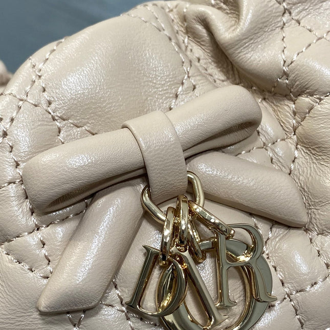 DIOR 26S ADIORABLE BUCKET BAG 20 IN BEIGE LAMBSKIN