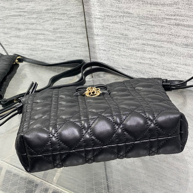 DIOR 26S ADIORABLE BUCKET BAG 20 IN BLACK LAMBSKIN