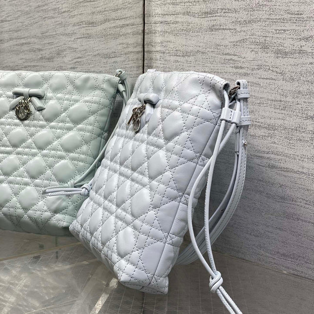 DIOR 26S ADIORABLE BUCKET BAG 20 IN LIGHT BLUE LAMBSKIN