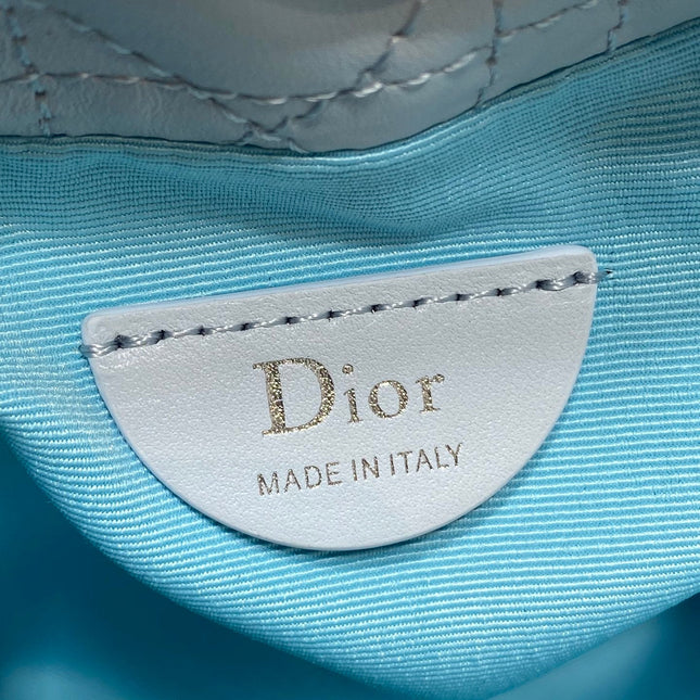DIOR 26S ADIORABLE BUCKET BAG 20 IN LIGHT BLUE LAMBSKIN