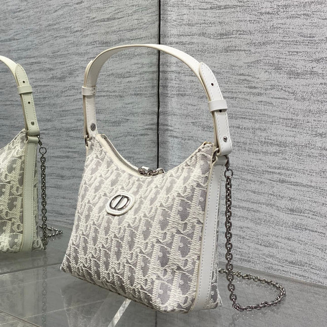 DIOR 26S MINI BAG 19 IN BEIGE OBLIQUE JACQUARD