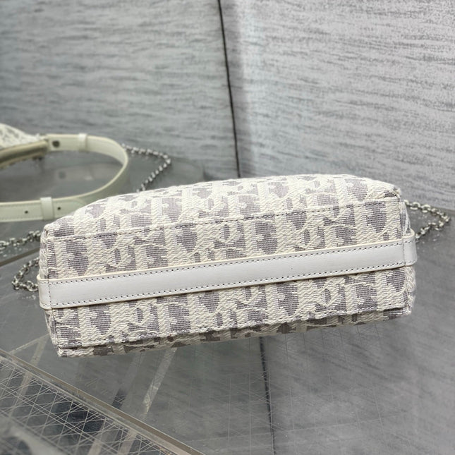 DIOR 26S MINI BAG 19 IN BEIGE OBLIQUE JACQUARD