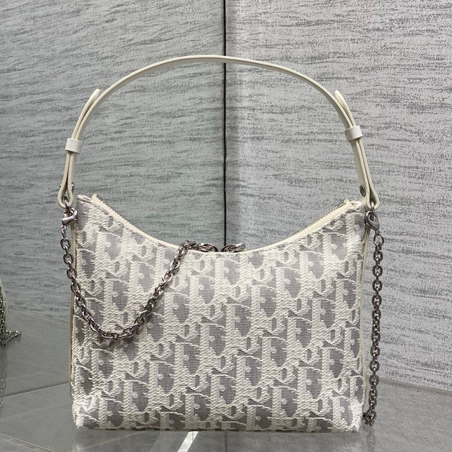 DIOR 26S MINI BAG 19 IN BEIGE OBLIQUE JACQUARD
