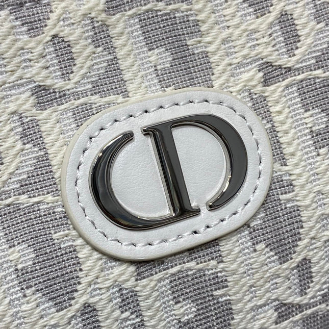 DIOR 26S MINI BAG 19 IN BEIGE OBLIQUE JACQUARD