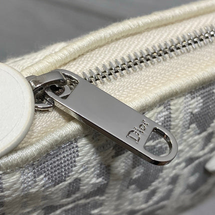 DIOR 26S PROMENADE BAG 22 IN BEIGE OBLIQUE JACQUARD