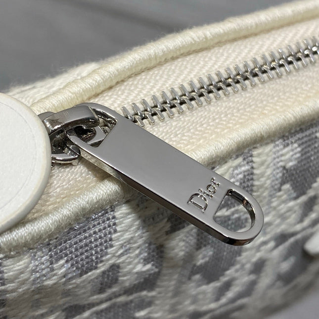 DIOR 26S PROMENADE BAG 22 IN BEIGE OBLIQUE JACQUARD