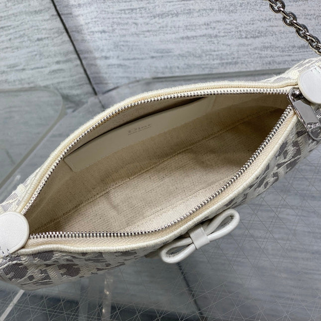 DIOR 26S PROMENADE BAG 22 IN BEIGE OBLIQUE JACQUARD