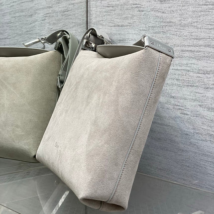 DIOR 26S MEDIUM BAG 31 IN GREY SUEDE
