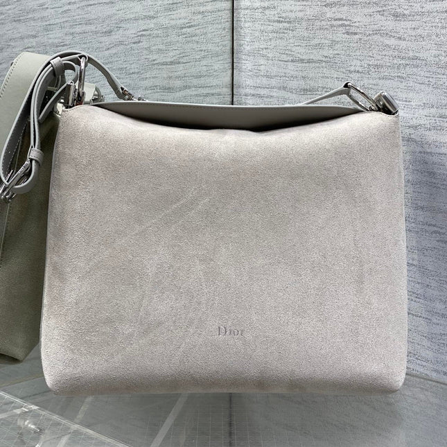 DIOR 26S MEDIUM BAG 31 IN GREY SUEDE