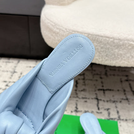 BOTTEGA VENETA 26S TWIST-STRAP HIGH-HEEL SANDALS 50 MM IN SKY BLUE LAMBSKIN