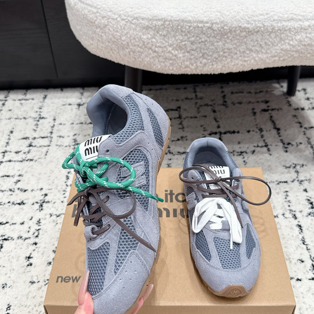 MIUMIU 26S SNEAKERS IN LIGHT PURPLE SUEDE SUEDE AND MESH FABRIC