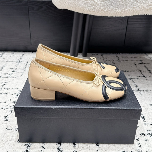 CHANEL 26S HIGH HEELS IN BEIGE LAMBSKIN WITH BOW