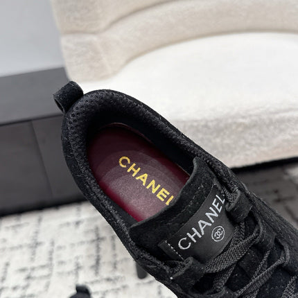 CHANEL 26S QUILTED SNEAKERS IN BLACK SUEDE