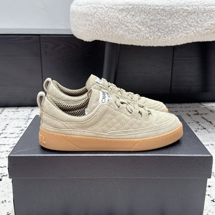 CHANEL 26S QUILTED SNEAKERS IN SAND BEIGE SUEDE
