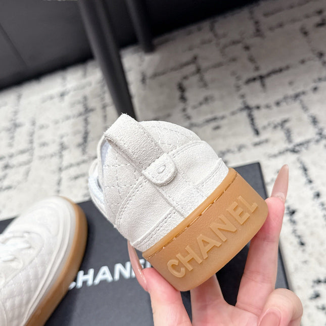 CHANEL 26S QUILTED SNEAKERS IN WHITE SUEDE